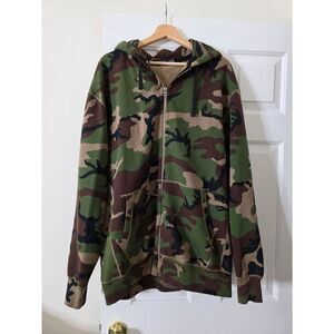 Polo Ralph lauren Camo Cotton Zip Up Hoodie XL TALL